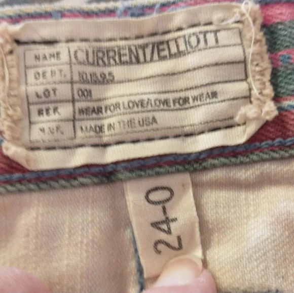 Sz 24/0 CURRENT ELLIOTT Gypsy Stripe Boyfriend Shorts - Picture 2 of 16